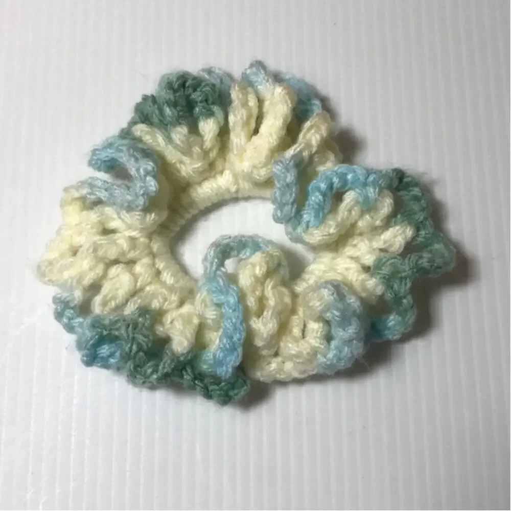 NWT Multicolor Handmade Crocheted Hair Scrunchie